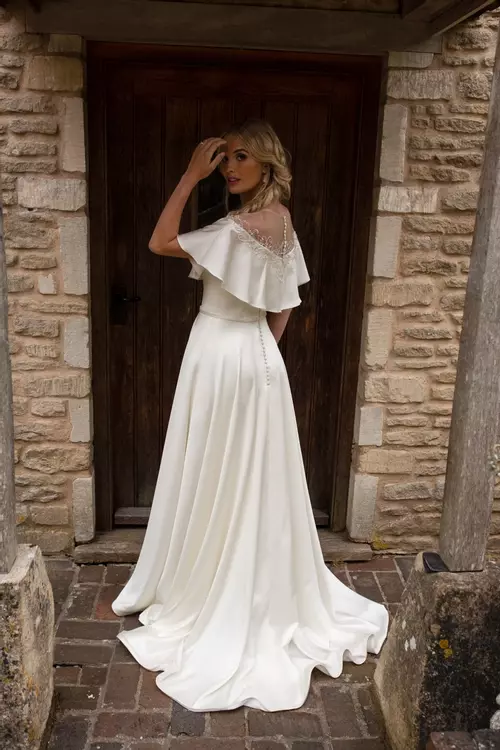 Soft satin wedding dress best sale